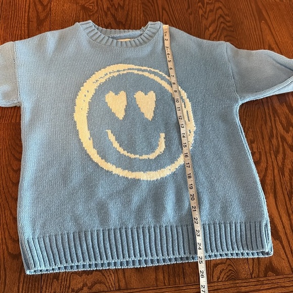 ASOS women’s petite oversized Smiley Face Sweater crew neck ribbed waist cuffs 2 - Picture 9 of 14